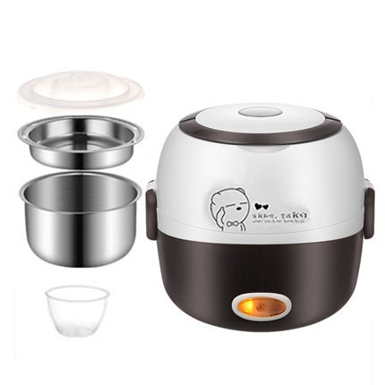 Electric Lunch Box Portable Food Warmer Mini Rice Cooker Food Heater(Double  Layer)