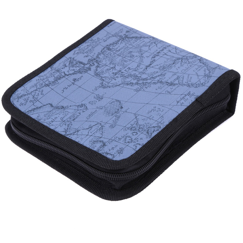 RACAHOO New World Map Pattern CD Box DVD Bag Storage Carry Case Organizer Sleeve Nylon Wallet Cover For Home Or Car CD Package5
