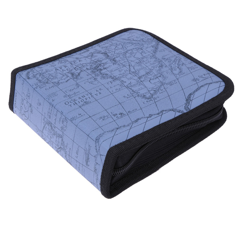 RACAHOO New World Map Pattern CD Box DVD Bag Storage Carry Case Organizer Sleeve Nylon Wallet Cover For Home Or Car CD Package6