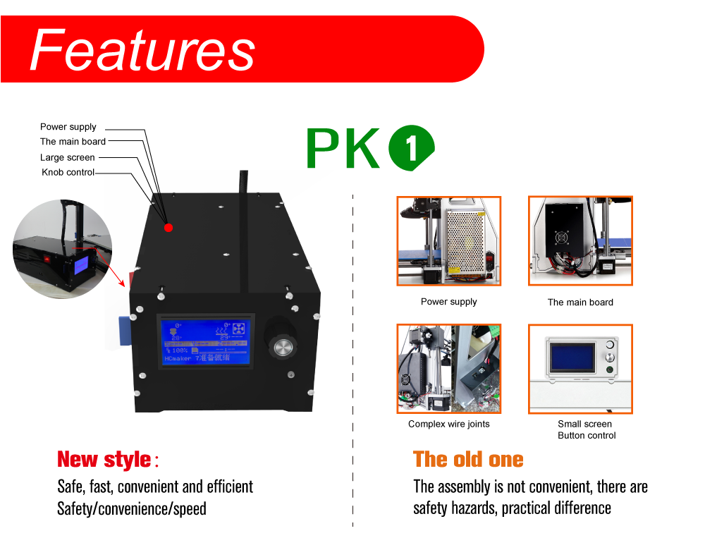 fdm wholesale all in one 3d printer 3d metal printer PLA 3d printing manufacturer 310*310*410mm/400*400*400mm/500*500*500mm