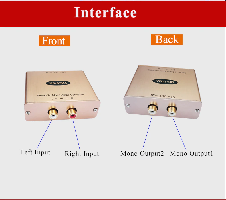 Stereo to Mono Audio converter with isolation output Stereo/Mono adapter HiFi Audio Mixer