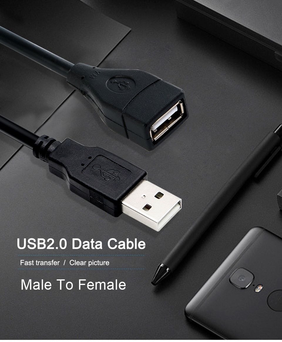 USB 2.0 Male to Female USB Cable 1.5m 3m 5m Extender Cord Wire Super Speed Data Sync Extension Cable For PC Laptop Keyboard (1)