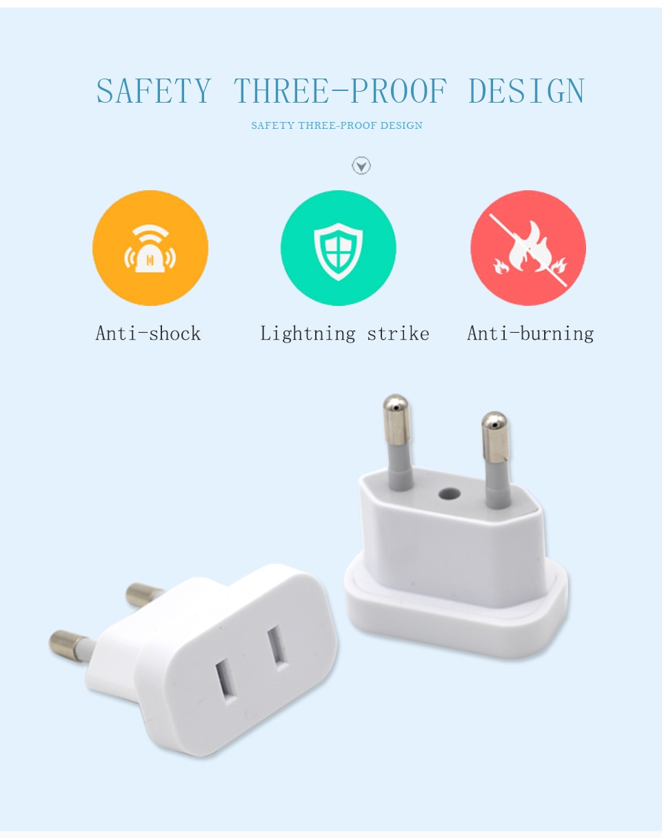 4.8mm USA to the EU conversion plug Adaptor With Security door AC Power Adapter Mobile Phone Travel Wall Charge Power Adapter (8)