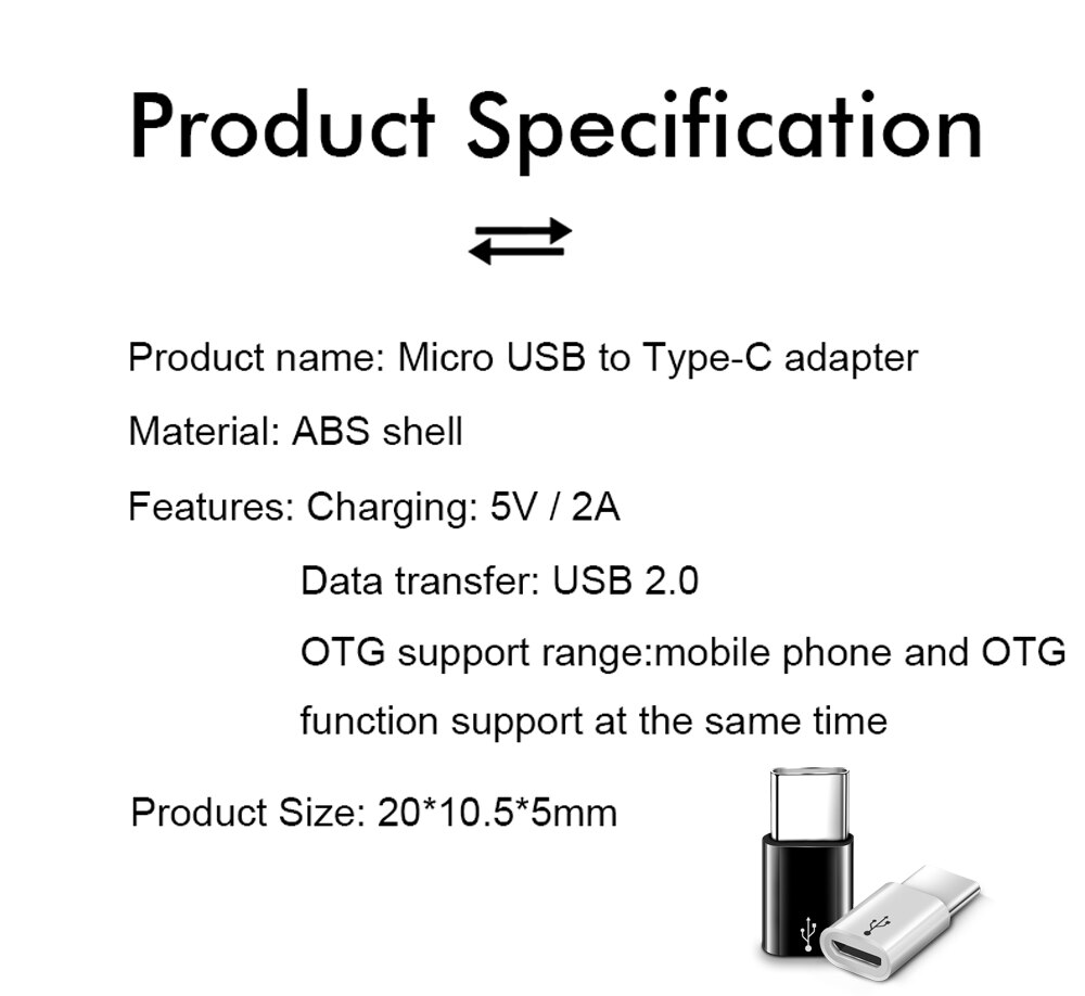 Ascromy Type C to Micro USB Adapter For Xiaomi Mi 8 A2 Mix 3 Mi8 SE Huawei P20 lite Honor 10 Pocophone F1 USB C Type-C Converter (5)