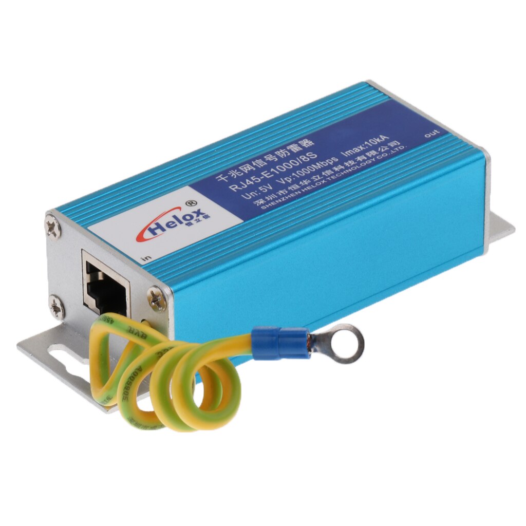 Ethernet Lan 1000Mbps RJ-45  LAN Network Thunder   Surge Suppressor/Arrester Protection Blue