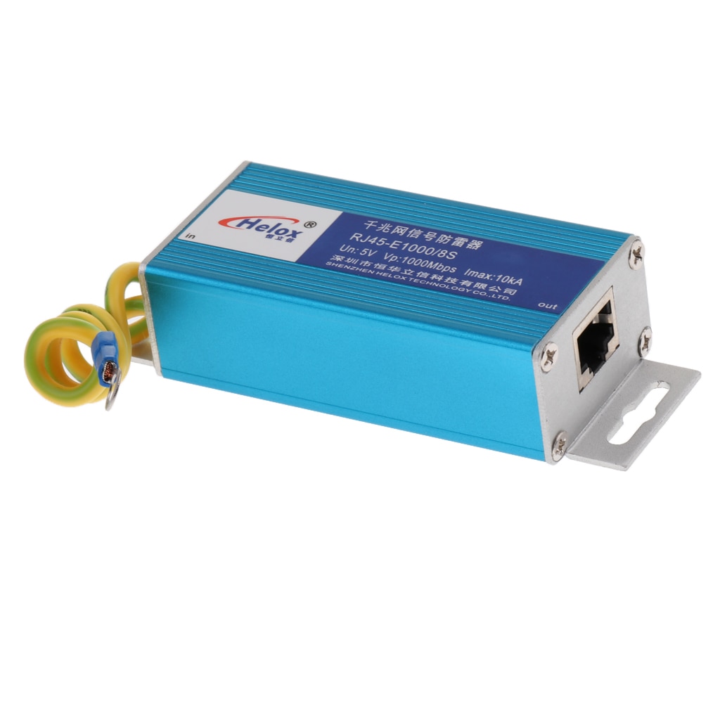 Ethernet Lan 1000Mbps RJ-45  LAN Network Thunder   Surge Suppressor/Arrester Protection Blue