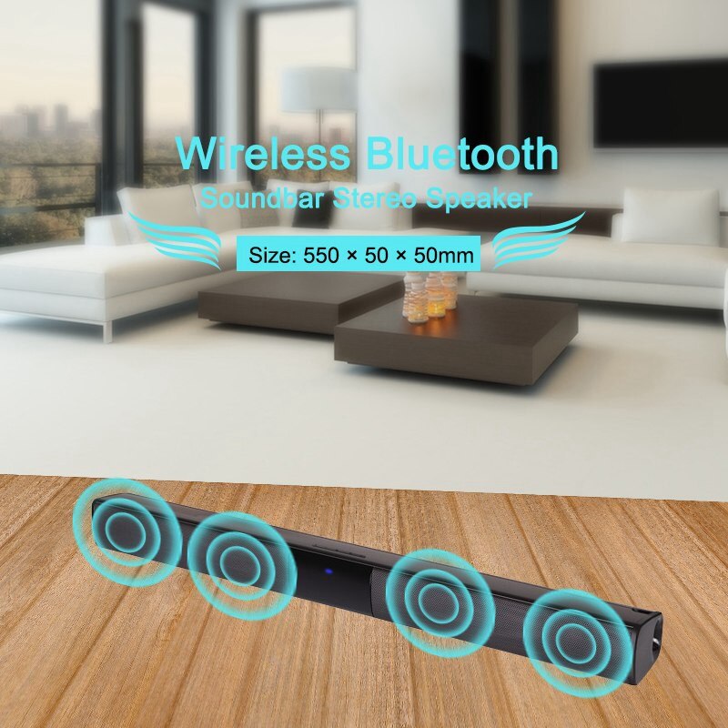 VTIN BS28B Wireless Bluetooth Soundbar Speaker TV Home Theater Soundbar Subwoofer with RCA 3D Stereo Surround Sound Speaker      (4)