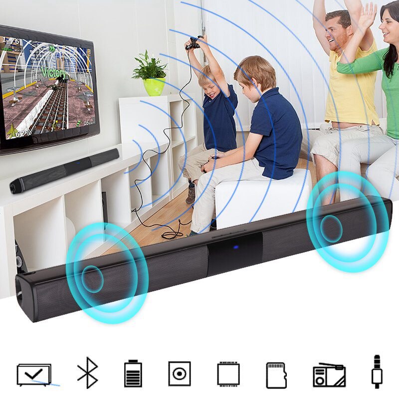 VTIN BS28B Wireless Bluetooth Soundbar Speaker TV Home Theater Soundbar Subwoofer with RCA 3D Stereo Surround Sound Speaker      (3)