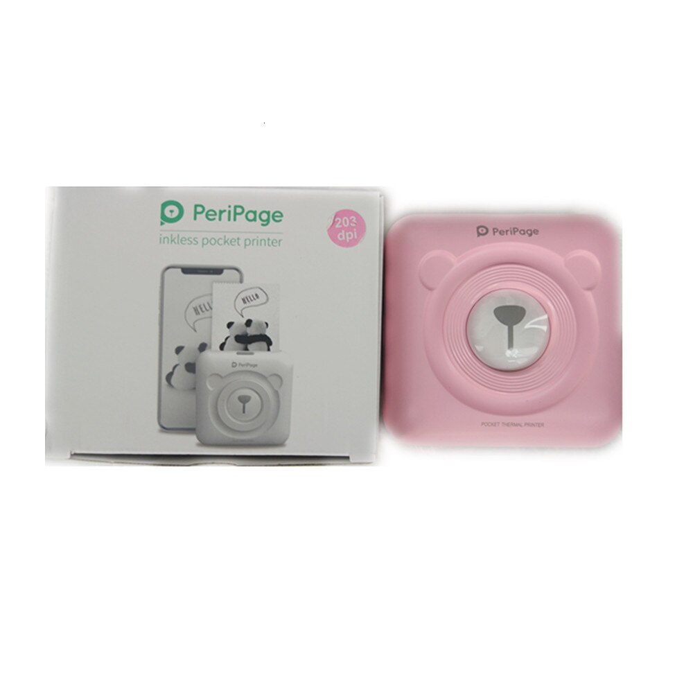 pink peripage inkless pocket printer with themal paper (1)_