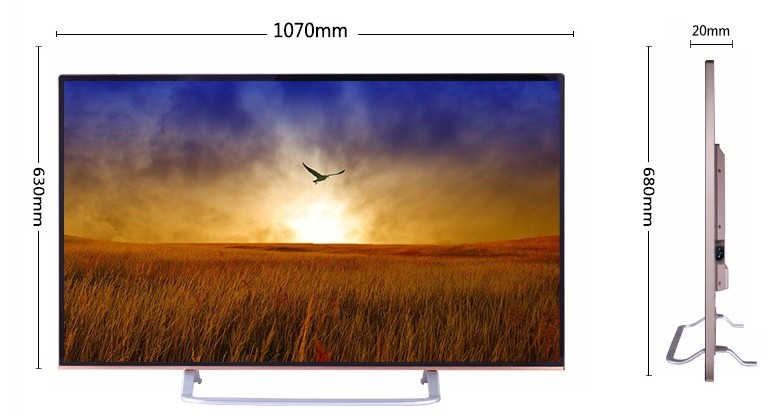 50in tv size