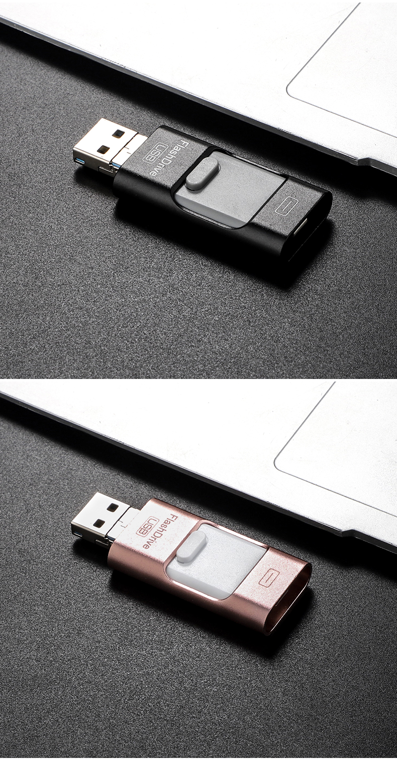Cache memory usb flash drive pendrive for iphone 6/6s/6plus/7/7plus/8/x  usb/otg/lightning 2 in 1 pen drive for