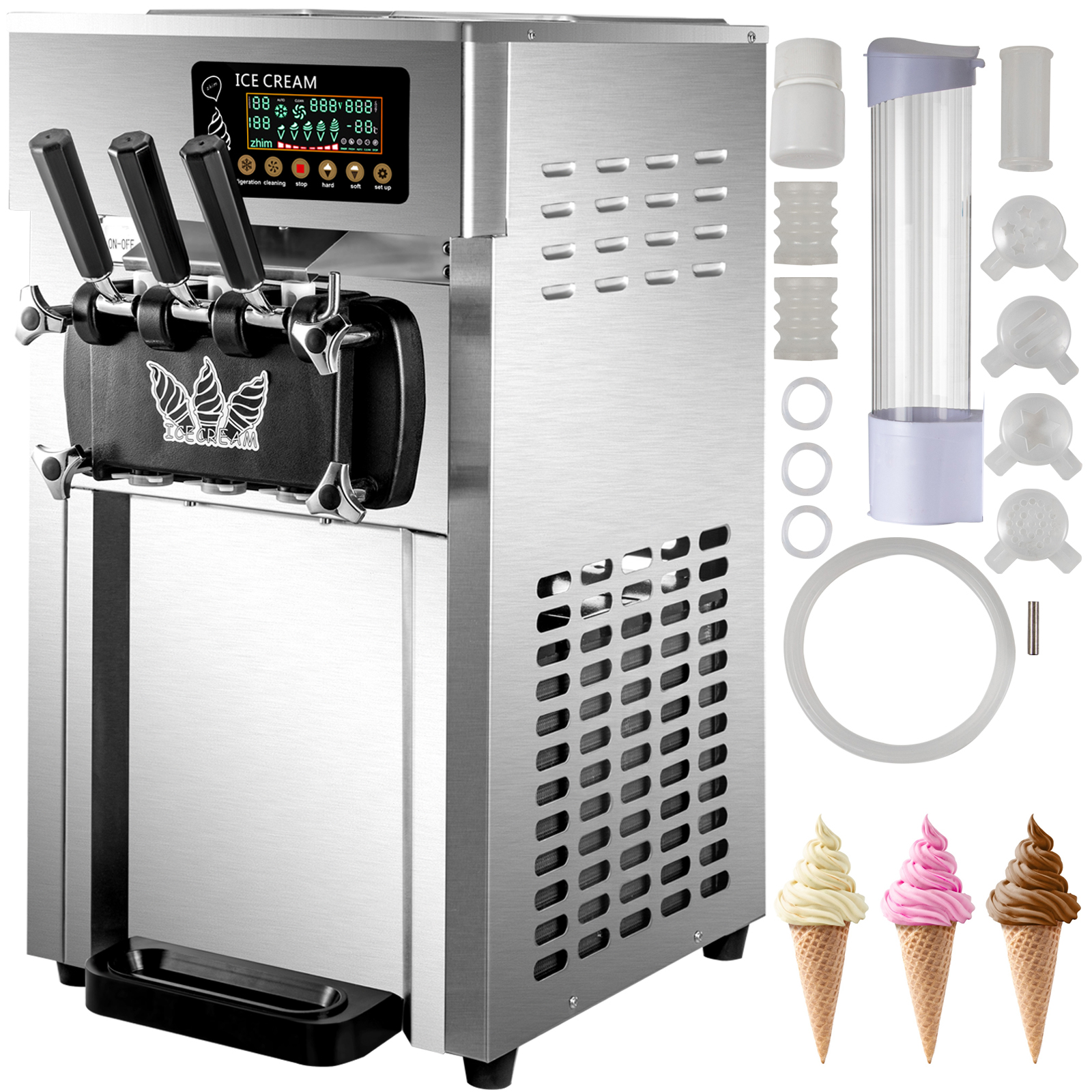 Soft Serve Machine,2200W,2+1 Flavors