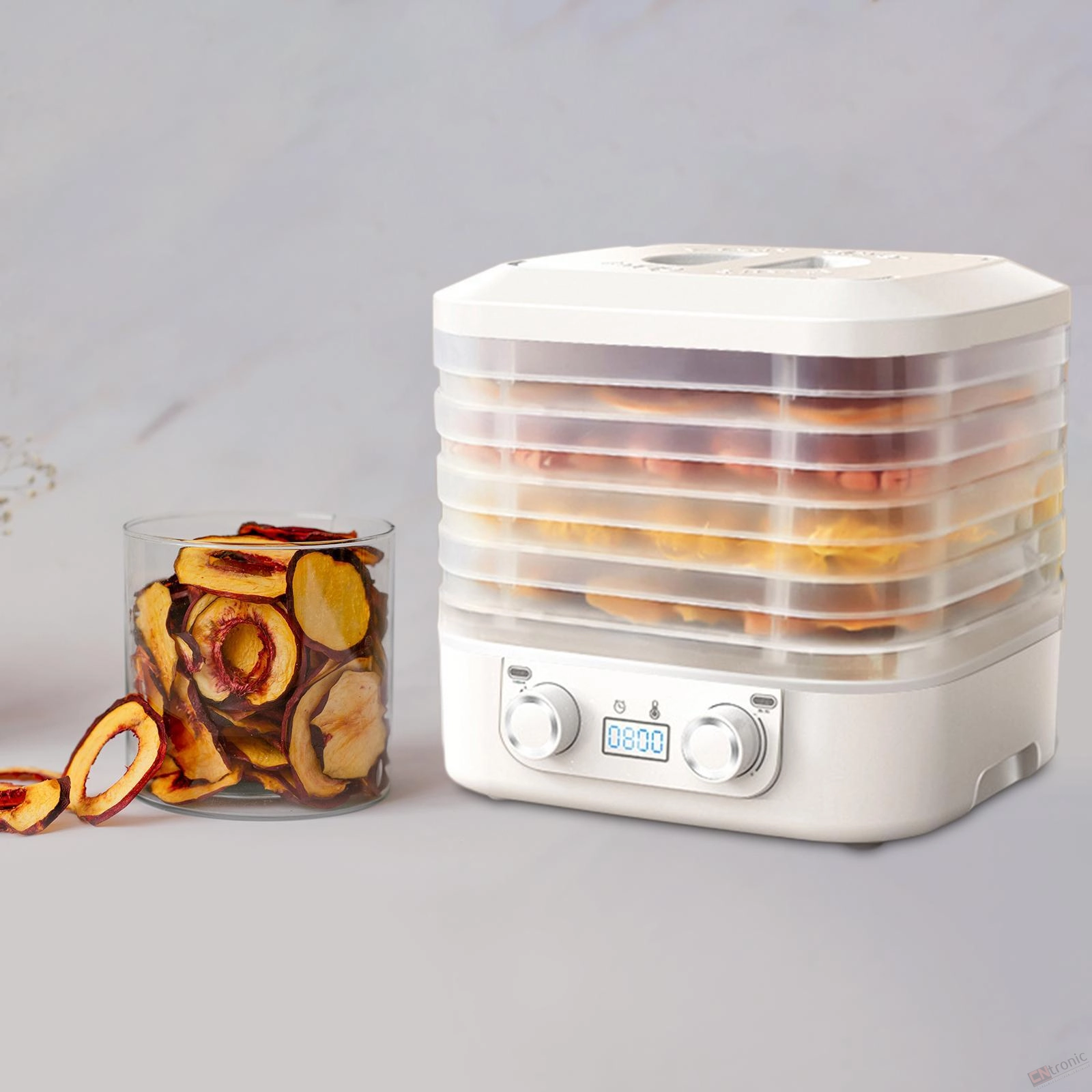 Electric Food Dryer Food Dried Fruit Machine 5 Layers Reusable 160W High Capacity Fruit Dryer Temperature Control for Meats