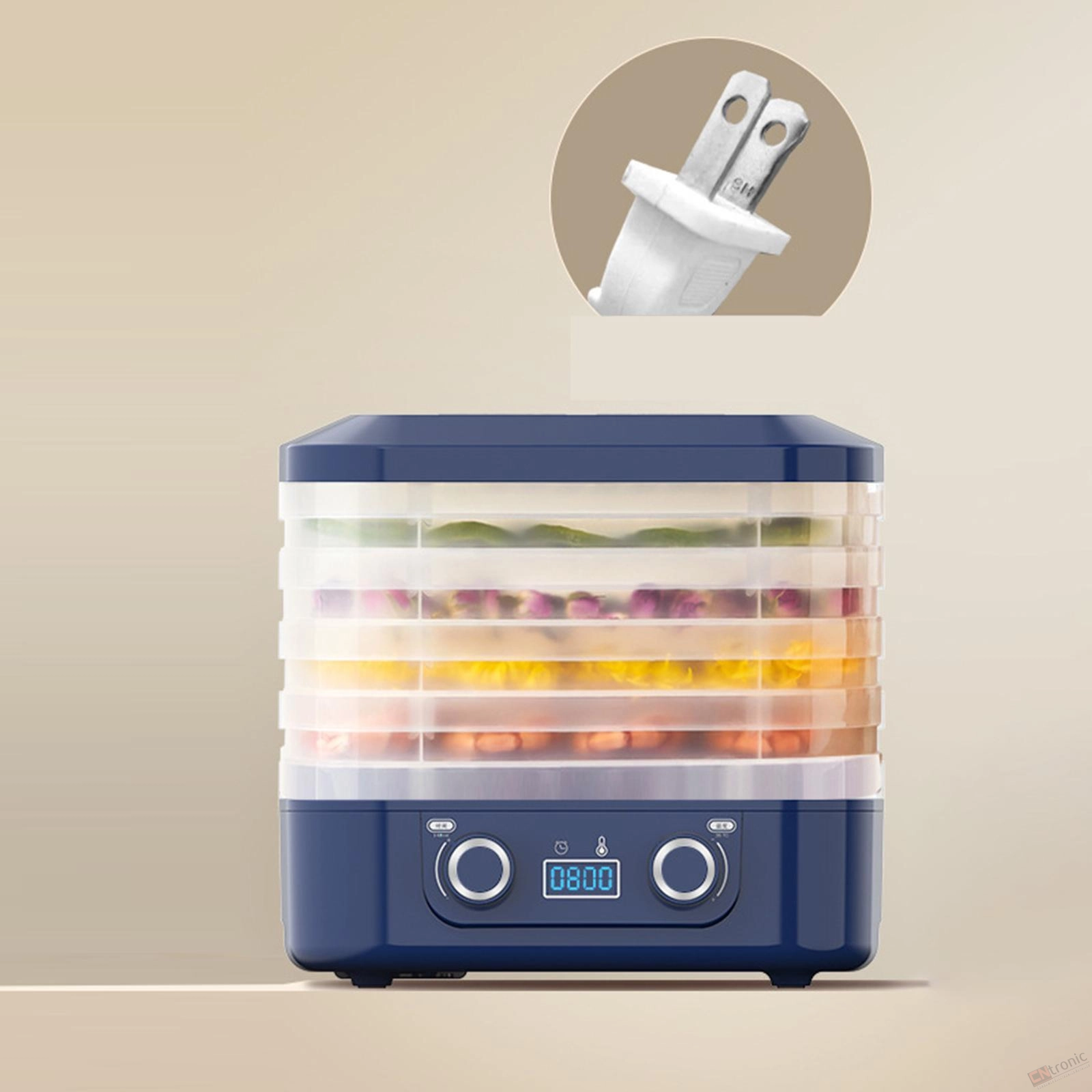 Electric Food Dryer Food Dried Fruit Machine 5 Layers Reusable 160W High Capacity Fruit Dryer Temperature Control for Meats