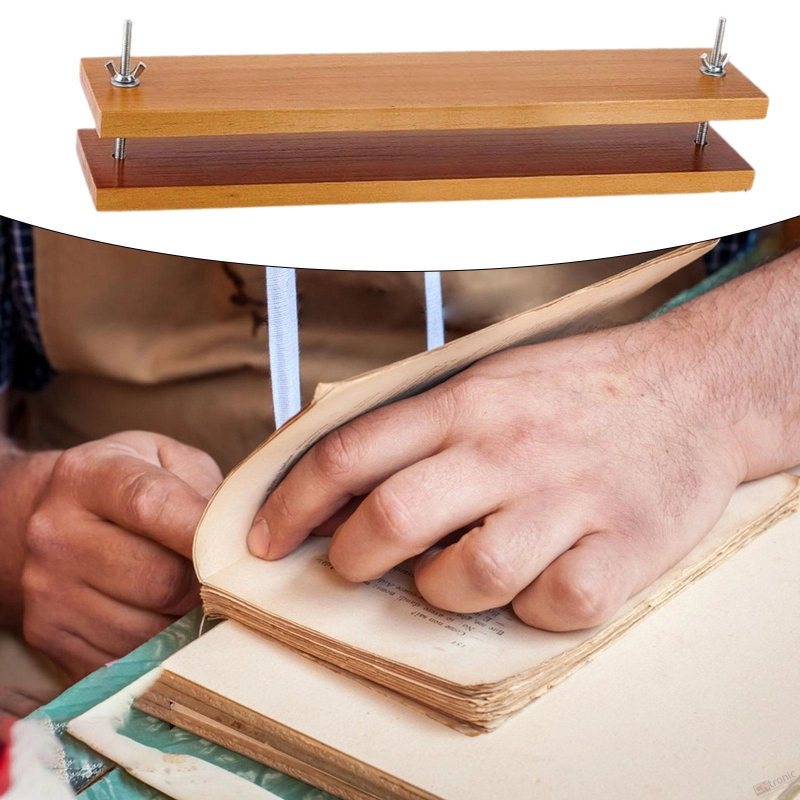 Wooden Bookbinding Press Convenient to Use Practical Wooden Book Press Binding Press for School Desktop Home Scrapbooking Tags