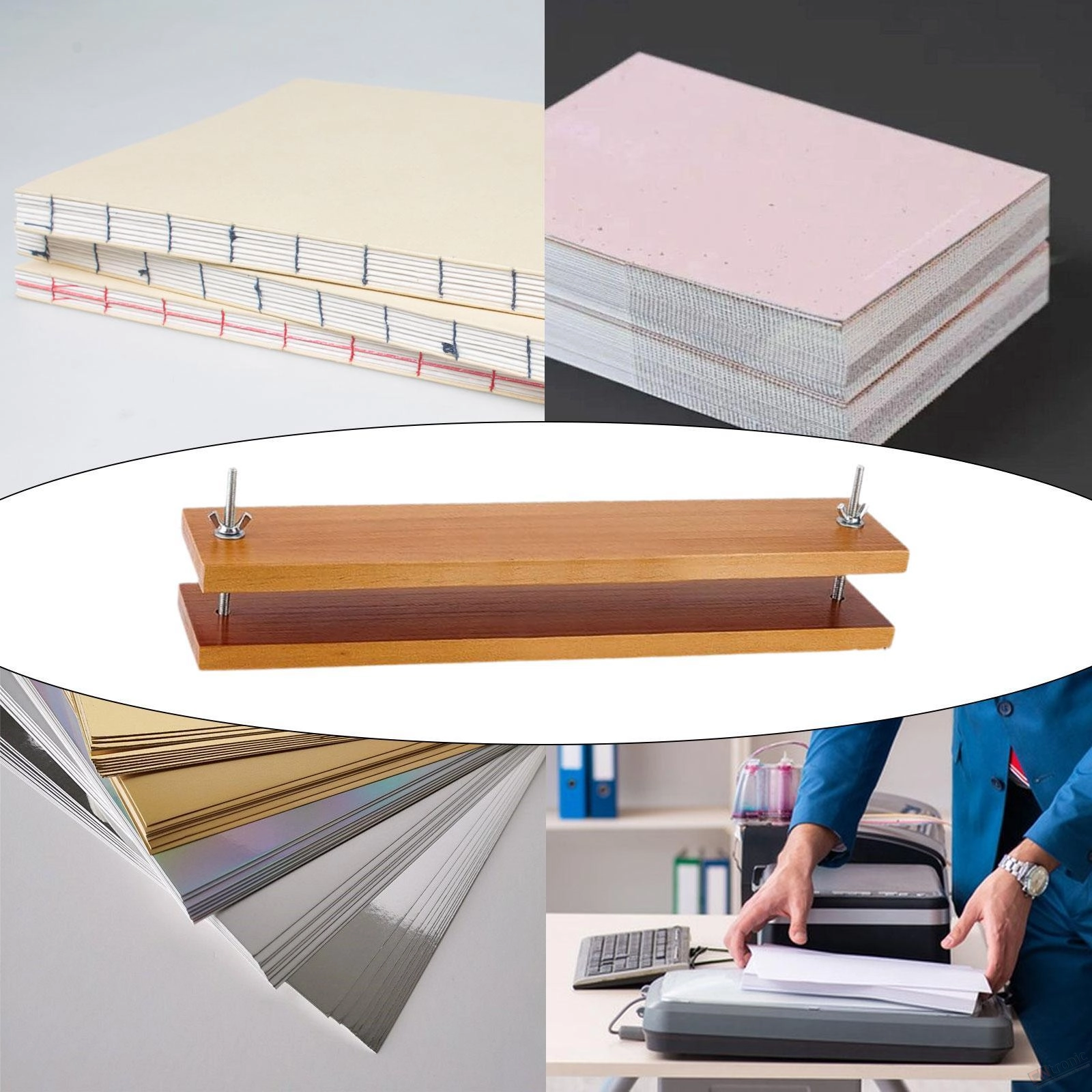 Wooden Bookbinding Press Convenient to Use Practical Wooden Book Press Binding Press for School Desktop Home Scrapbooking Tags