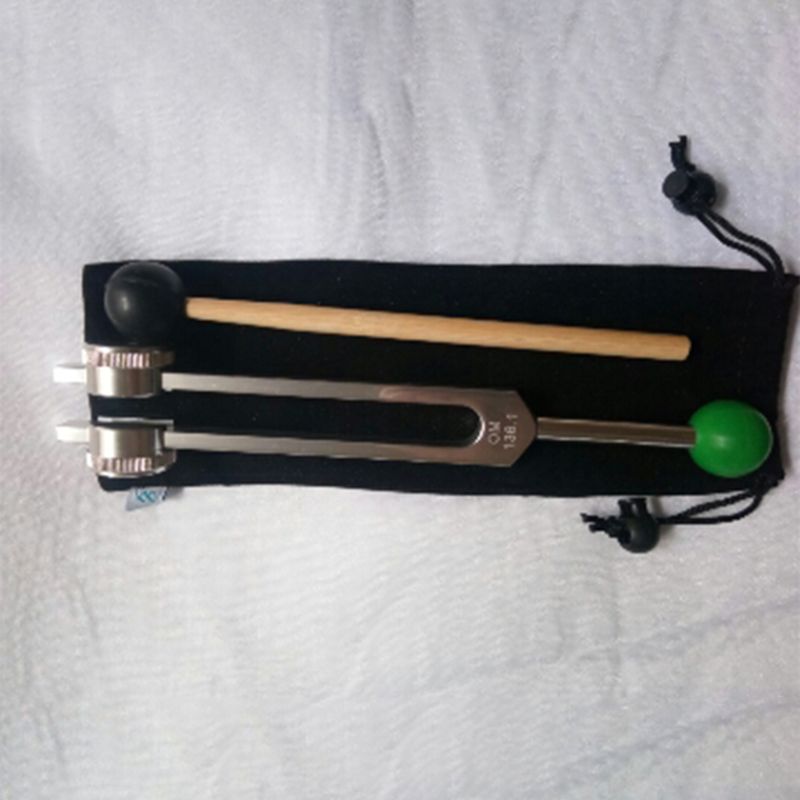 OM Tuning Fork 136.1 HZ Weighted - with Buddha Bead Base for Ultimate Healing and Relaxation - Green for Heart Chakra