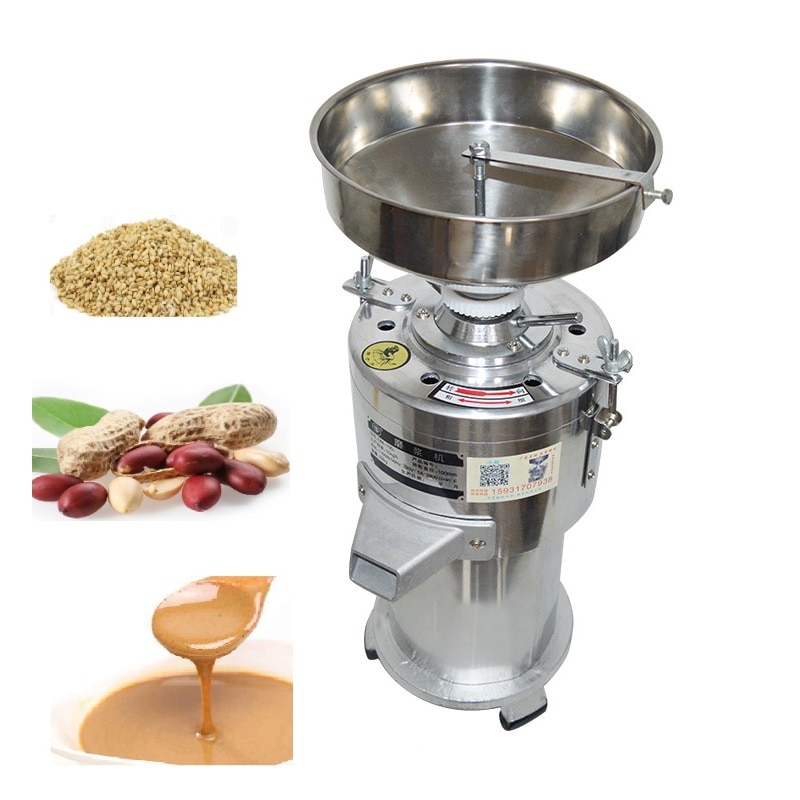 15kg / h Commercial Sesame Peanut Grinding Miller Pistachio Stuff Grinder Pulping Machine 1100w Sesame Paste Machine 2800R / min