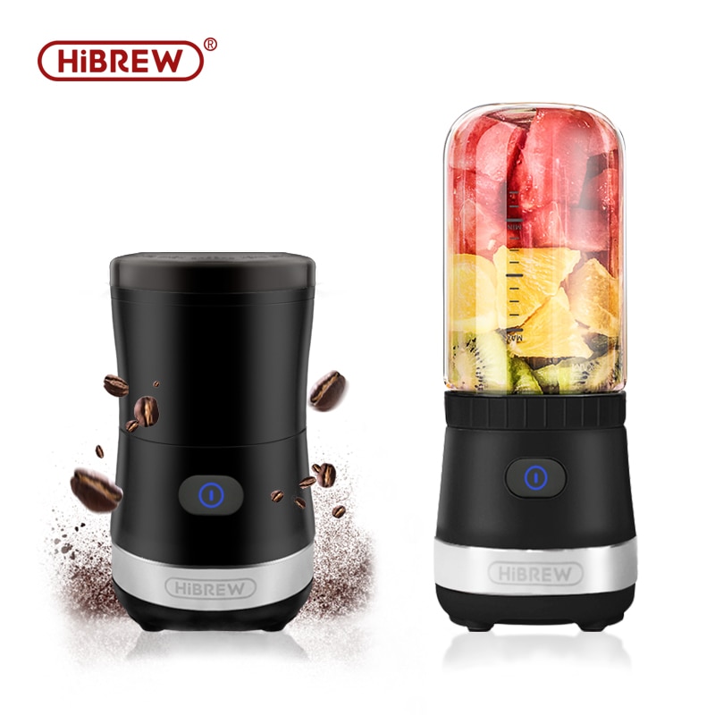 HiBREW 3-in-1 portable Ice Crusher Coffee Bean grinder and  Juice blender  Lithium Battery USB Rechargeable DC 5V Food Grade Cup