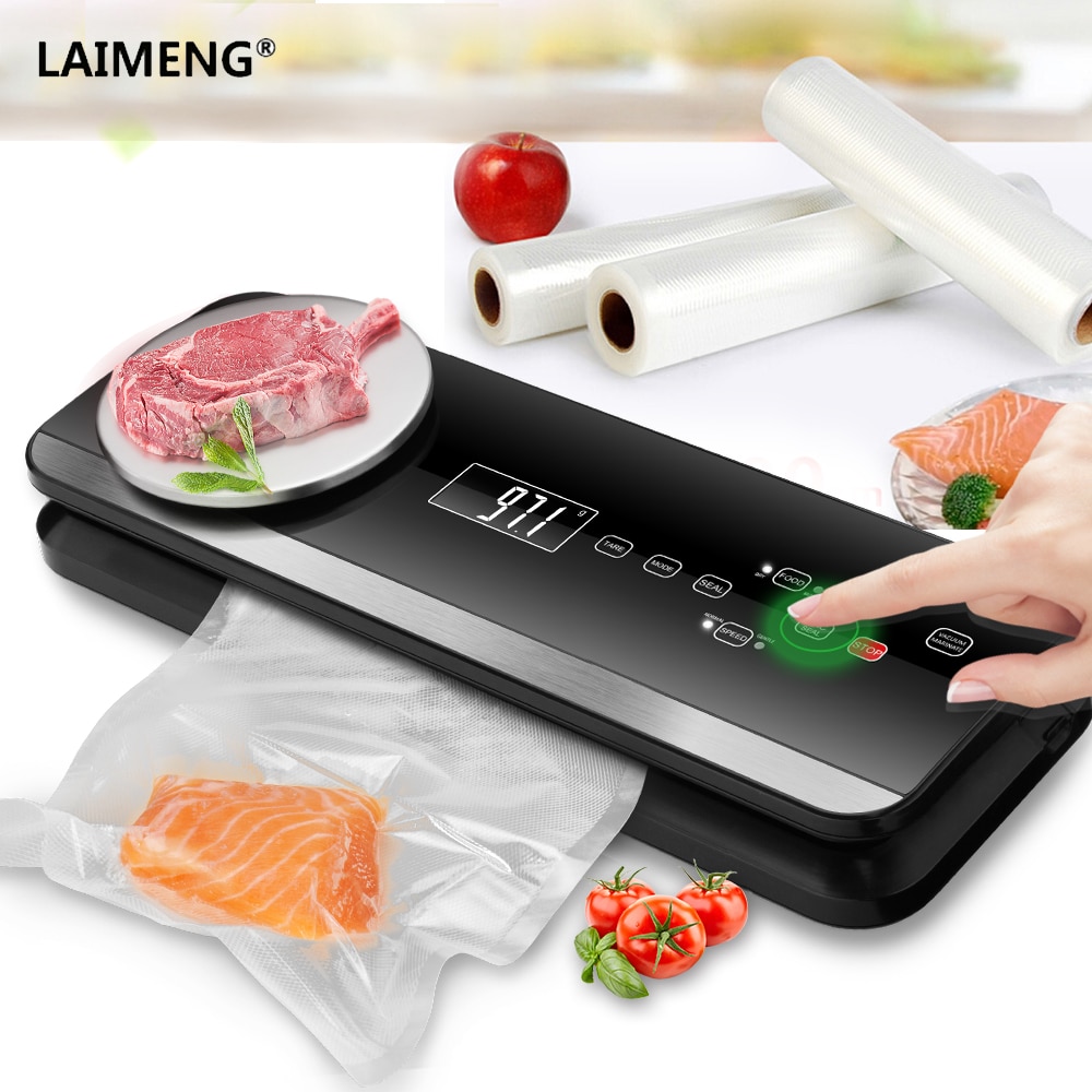 LAIMENG Automatic Vacuum Sealer Sous Vide With Vacuum Bags Packing Machine Vacuum Packer Package For Kitchen Food Fresh S198