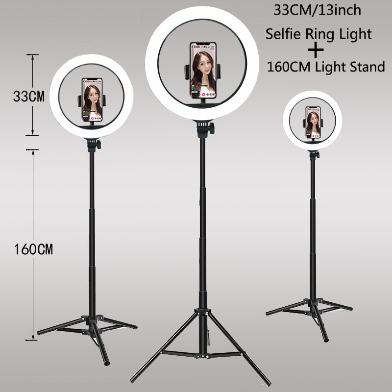 Video Lights Dimmable Light Selfie LED Ring Light USB Ring Lamp With Tripod Stand Rim Of Light To Make Youtube ringlight