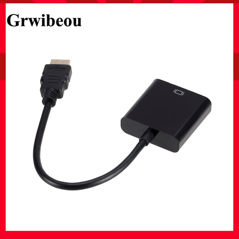 Grwibeou HD 1080P HDMI To VGA Cable Converter HDMI Male To VGA Famale Converter Adapter Digital Analog for Tablet laptop PC TV
