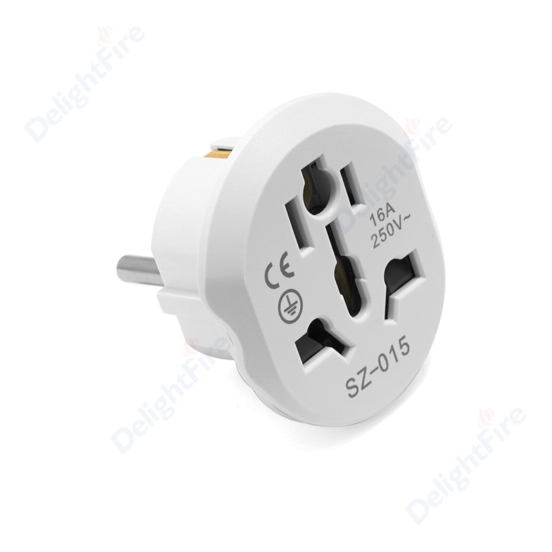 EU Plug Adapter Universal 16A EU Converter 2 Round Pin Socket AU UK CN US To EU Wall Socket AC 250V Travel Adapter High Quality