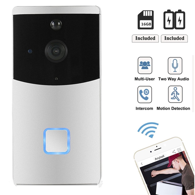 WiFi Smart Video Intercom Doorbell Camera Two-Way Audio Night Vision PIR Motion Detection Alarm Wireless Home security Doorbell