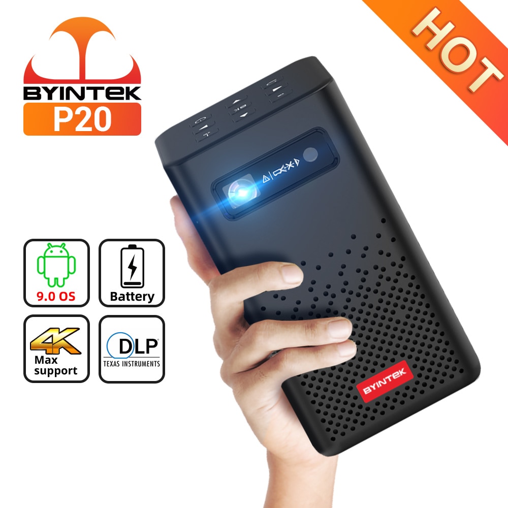 BYINTEK P20 Mini Portable Smart Android WIFI TV Video Pico LED DLP Projector for Full HD 1080P Mobile Smartphone PC 4K Cinema