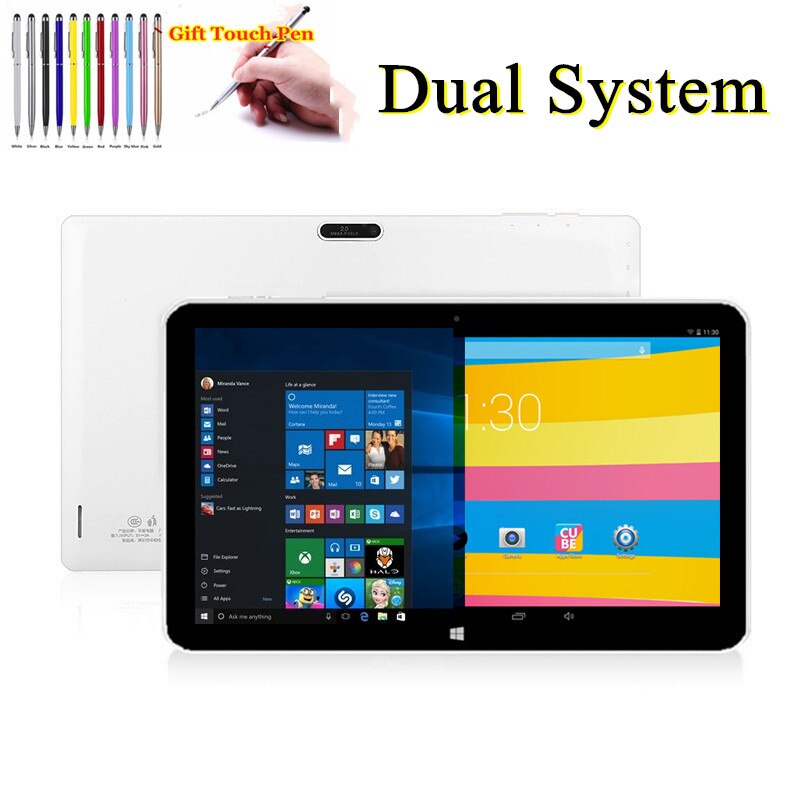 10.6 INCH CUBE 2GB DDR+32GB Windows 10 Android 4.4 Tablet PC 1366*768 IPS Screen Dual Camera WIFI Quad Core HDMI-Compatible USB