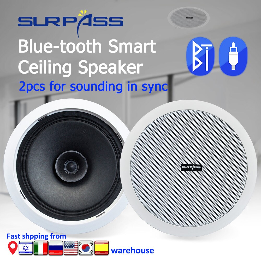 Dustproof Smart BT In Ceiling Active Speakers 6 Inch Home Surround Sound 2 Channel Built In Wall Mount Roof Speaker Indoor Audio