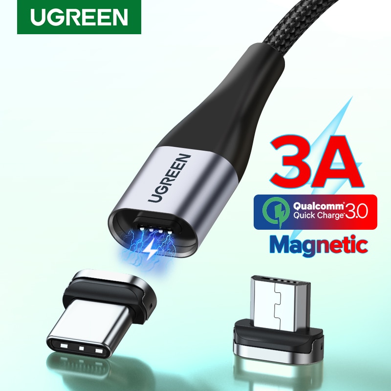 UGREEN Magnetic USB Charging Cable Type C  Micro USB Phone Cable Magnet Charger Micro USB For Xiaomi  3A Mobile Phone Wire Cord