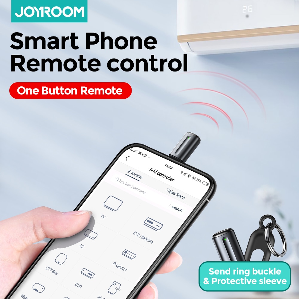 Joyroom Phone Infrared Transmitter For TV Box Air Conditioner Remote Control App Mini Adapter For Smartphone For iPhone Type-C