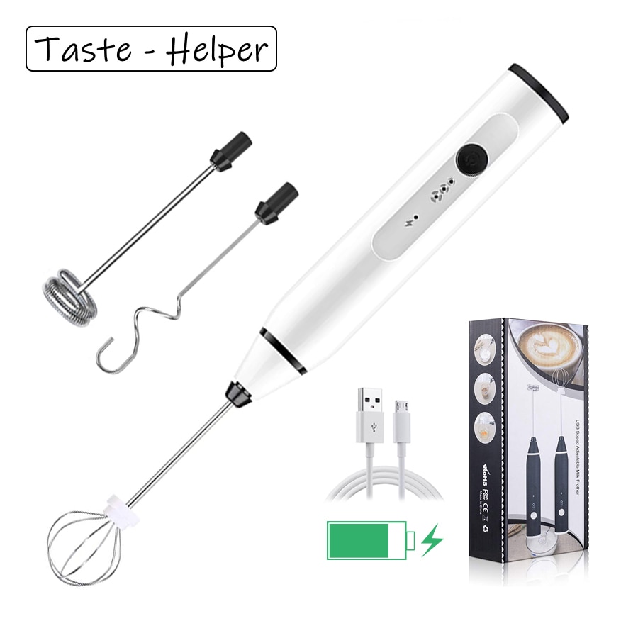 Milk Frother Mini Handheld Milk Foamer Chargeable Eggbeater Chocolate/Cappuccino Stirrer Portable Blender Kitchen Baking Tool