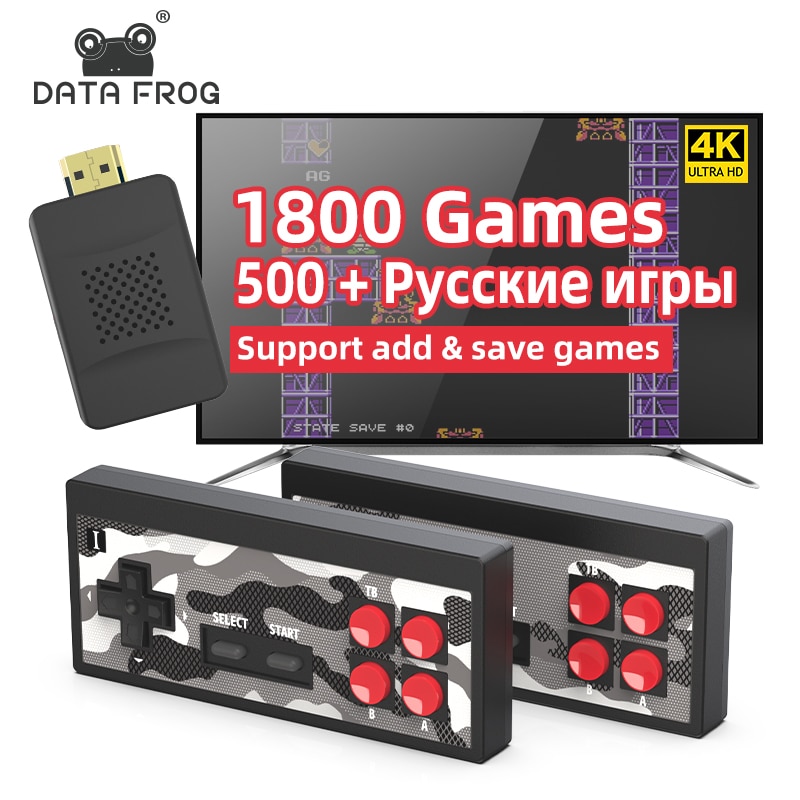 Data Frog Dendy Game Console Y2HD Plus Game Stick 4k Built in 2300 Games for NES Retro Video Game Mini TV Console Games