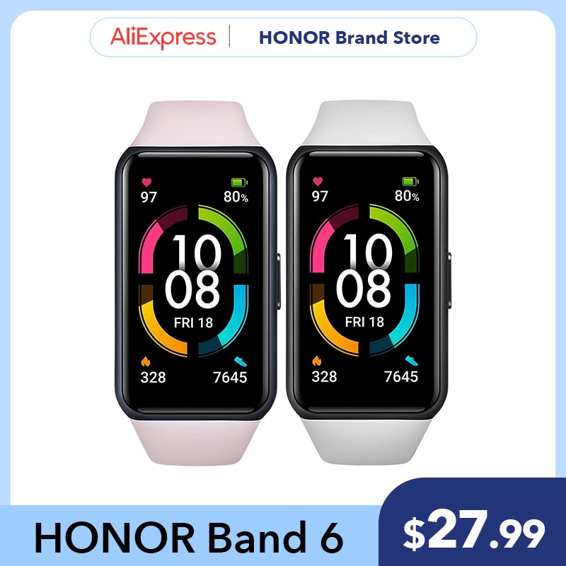 HONOR Band 7 AMOLED Display Wristband Blood Oxygen Stress Monitor Fitness  Tracker Smart Bracelet