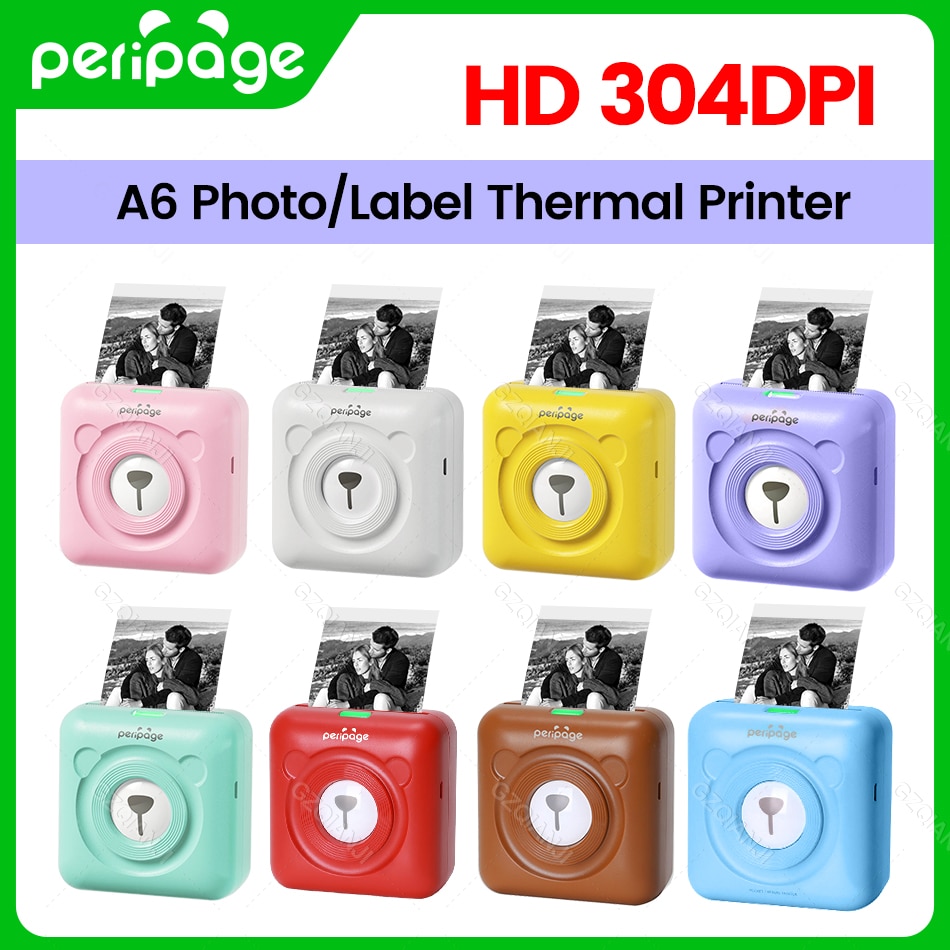 PeriPage A6 Mini Pocket Printer HD 304DPI Wireless BT Thermal