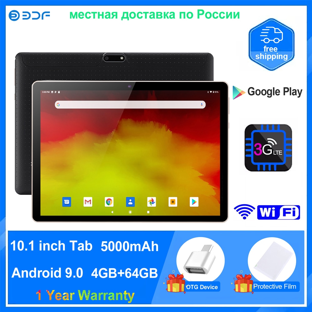 BDF 10.1 inch tablet android 9.0 tablets 4GB RAM 64GB ROM 3G 4G mobile sim card phone call tablette android tablette pc tabletas