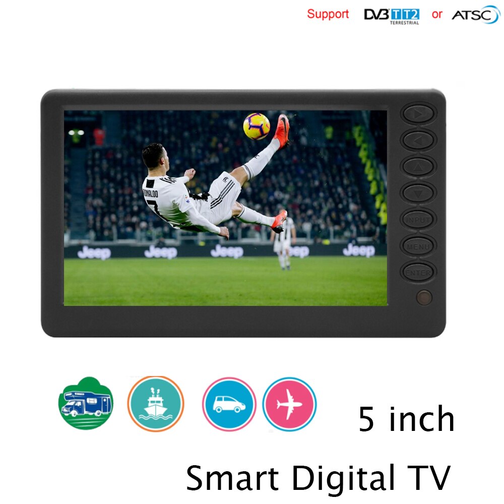 10 Inch Portable Tv Dvb-t2 Atsc Isdb-t Tdt Digital And Analog Mini Small  Car Television Hd Mp4 H.265