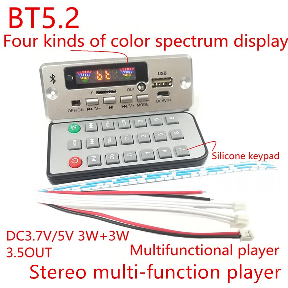 5V 2 * 3W Wireless Player With Power Amplifier Stereo BT Lossless Decoding Sound Card 3.5out Module MP3 Decoding Board Amplifie