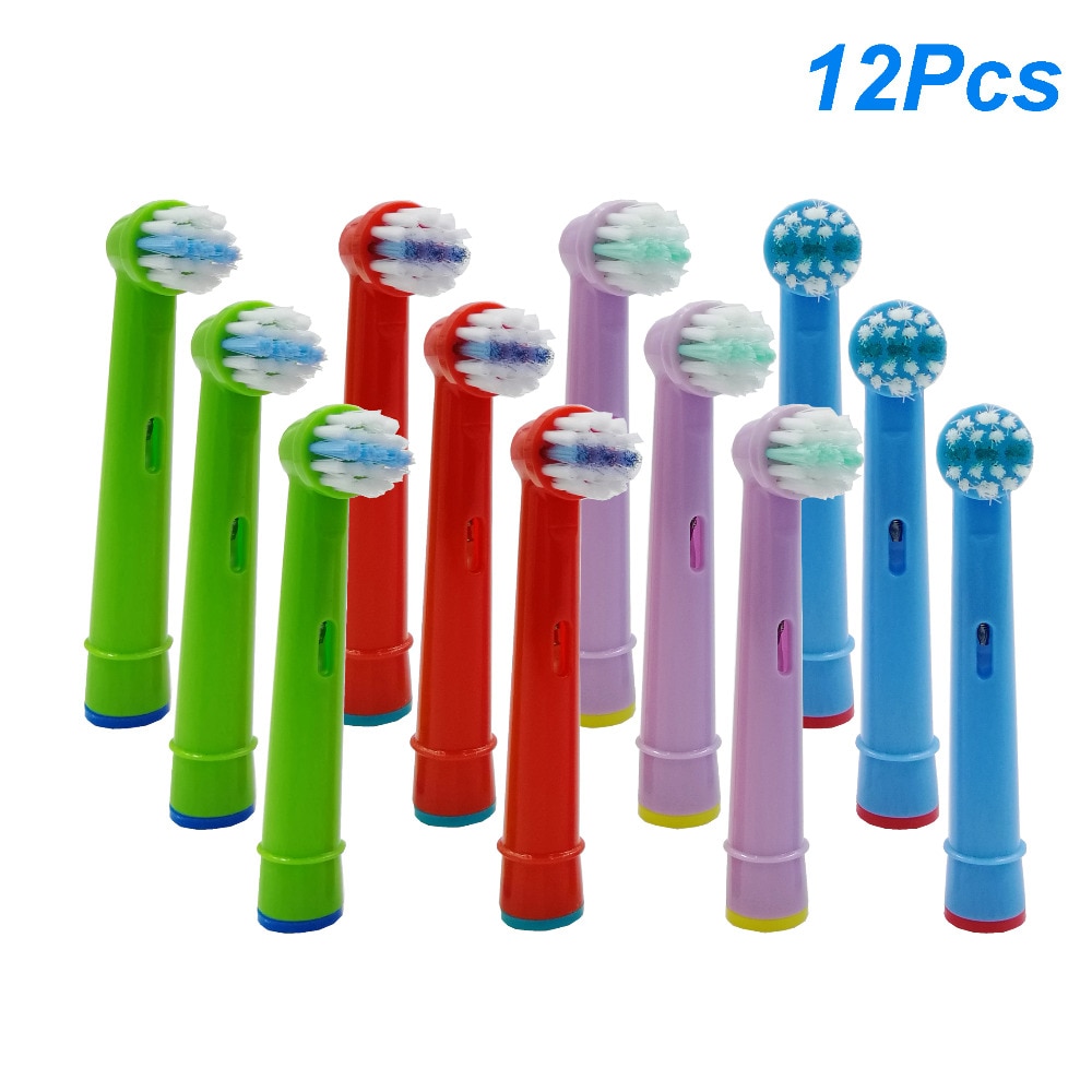 4/8/12pc Replacement Kids Children Tooth Brush Heads For Oral B EB-10A Pro-Health Stages Electric Toothbrush Oral Care, 3D Exce