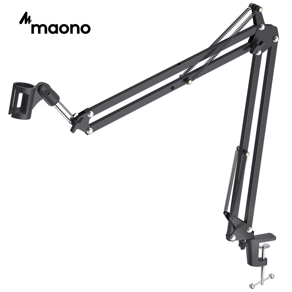 MAONO Microphone Suspension Boom Scissor Arm Stand for Professional Podcast Streaming Youtube Microfone