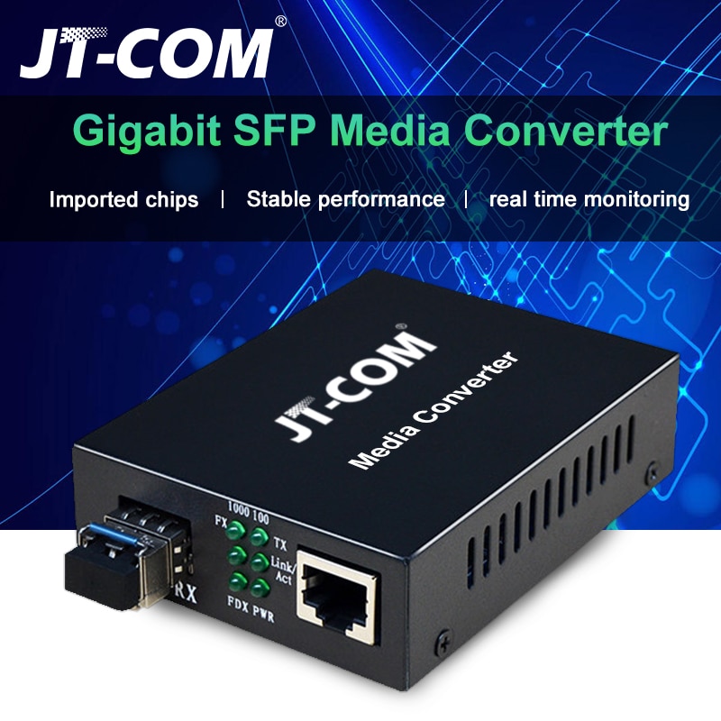 1Gb SFP Fiber to RJ45 Fiber Optic Media Converter 1000Mbps SFP Fiber Switch with SFP Module Compatible Cisco/Mikrotik/Huawei