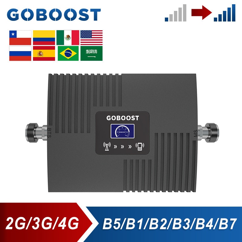 GOBOOST Cellular Amplifier 2G CDMA  850 3G UMTS 2100 4G LTE AWS 1700 DCS 1800 1900 2600 MHz Signal Booster Mobile Repeater