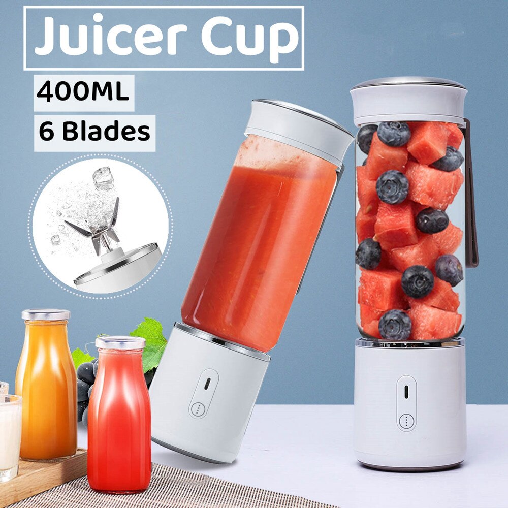 400ml USB Portable Juicer Mixer Electric Mini Blender Fruit Vegetables Fresh Juicers Kitchen Food Processor Fitness Travel