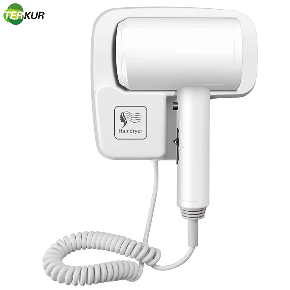 Professional Hotel Hair Dryer Wall-mounted Strong Wind Bathroom Toilet Homestay Household Blow  Free Punching with 3M Glue