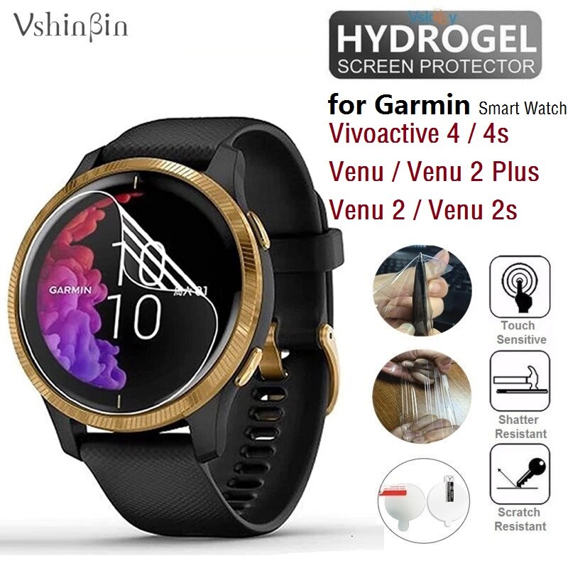 10PCS Soft TPU Hydrogel Film for Garmin Venu 2 Plus Venu 2S Smart Watch Scratch-Proof Screen Protector for Vivoactive 4S 4
