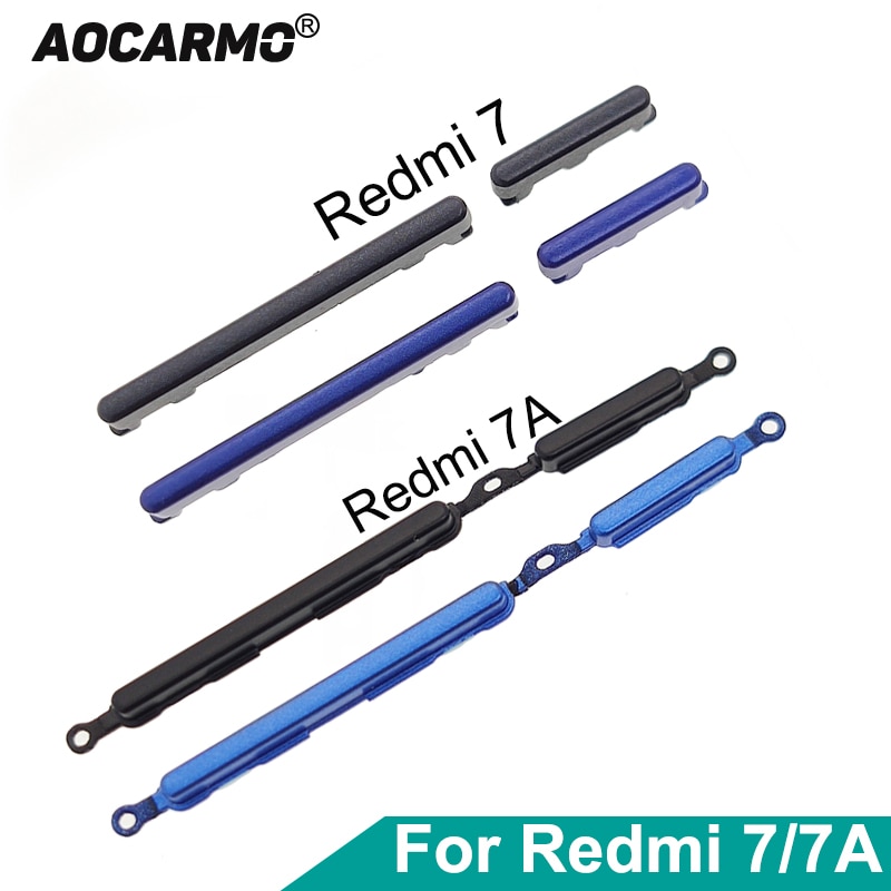 Aocarmo For Xiaomi Redmi 7 7A Power On Off Button + Volume Up Down Switch Side Key Replacement Part