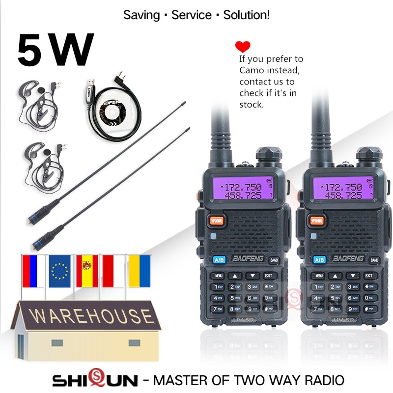1/2PCS Baofeng UV-5R Portable Walkie Talkie Pofung UV 5R 5W VHF/UHF Ham Radio Dual Band Two Way Radio UV5r CB Radio FM Radio