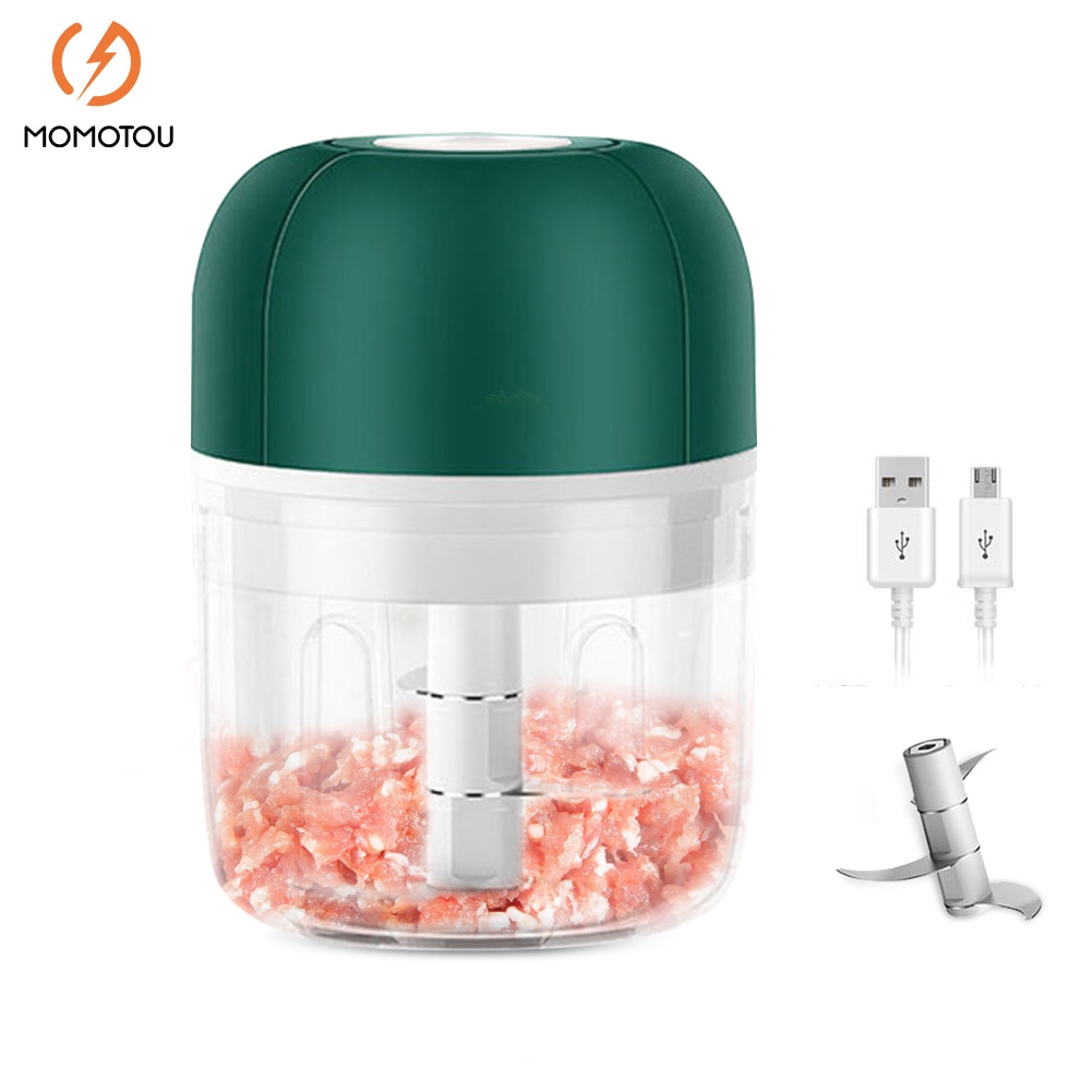 Mini Electric Food Chopper Processor Garlic Masher USB Rechargeable Meat Grinder Blender Kitchen Vegetable Tool Chili 250/100ml